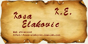 Kosa Elaković vizit kartica